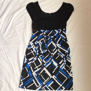 Maurices Size9/10 Blue, Black, and White Dress